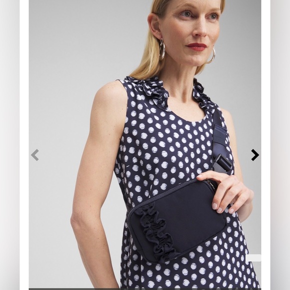 Chicos the needs ruffle belt bag in classic navy NWT - Picture 1 of 11